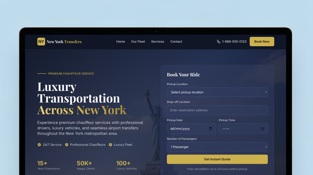Screenshot of NewYorkTransfers.com
